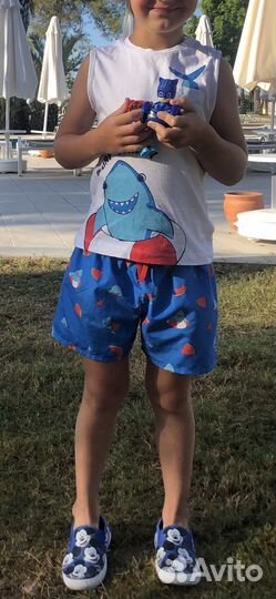 Майка шорты костюм комплект пляжный 104-110