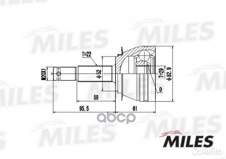 Шрус daewoo nexia 1.5 нар. GA20082 Miles