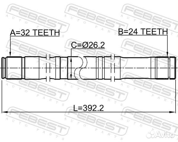 Полуось правая 0112-CDT220RH