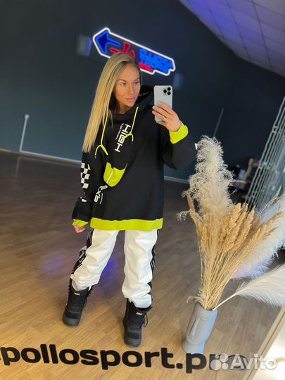 Худи горнолыжное унисекс черн/зел