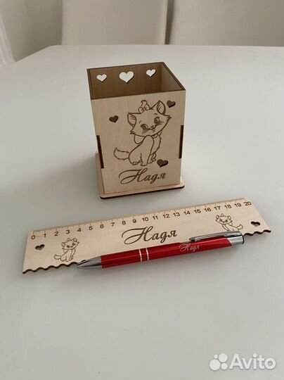 Органайзер и линейка из дерева