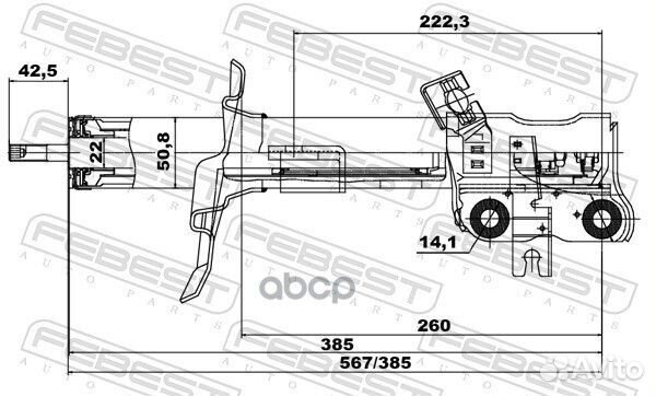 Амортизатор передний R nissan Qashqai (J10) 06