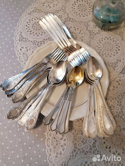 Набор столовых приборов мельхиор СССР