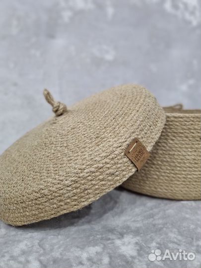 Корзинка из джута с крышкой