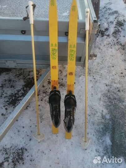 Лыжи детские, с ботинками 36 размер