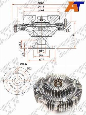 Вискомуфта toyota hilux,land cruiser prado 1K# 95