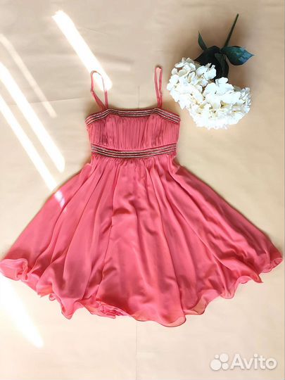 Новое нарядное платье лососевого оттенка 42 44