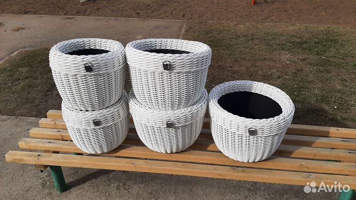 Набор кашпо (Корзина из ротанга)