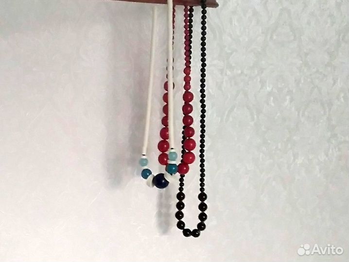 Бусы, клипсы, браслет пластмасса СССР винтаж