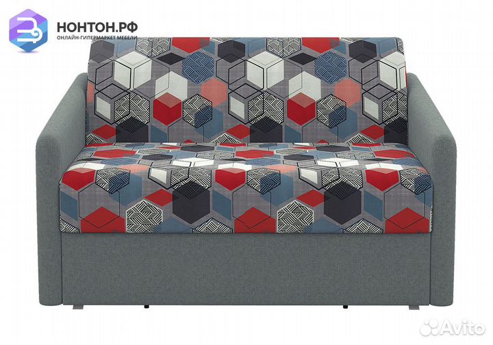 Диван дельфин Глория-Эконом 2 серый / геометрическ