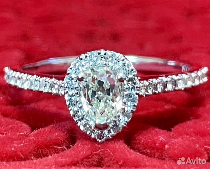 Золотое кольцо 750* с крупным бриллиантом 0.8ct