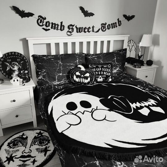 Плед Покрывало Killstar Boo Eek Привидения Призрак