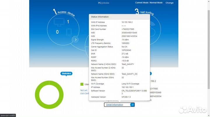 ZTE mf286 Yota 2 любой оператор imei fixttl