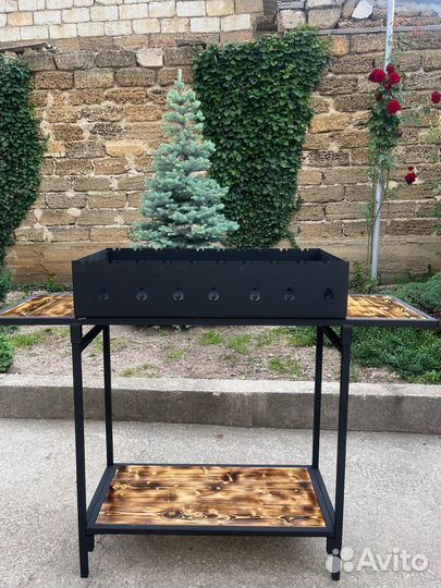 Мангал разборный 3 мм толстостенный с полками