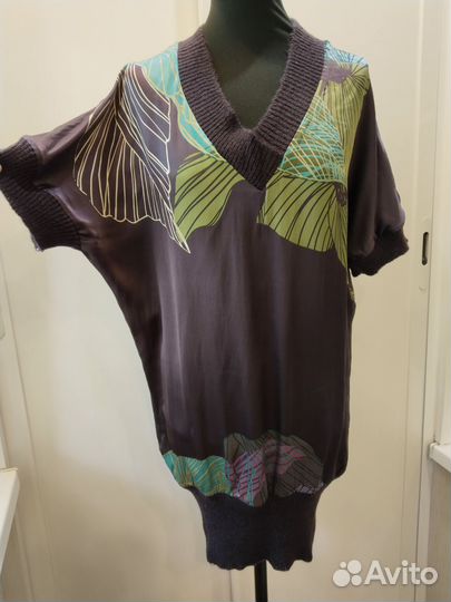 Туника платье 100%шелк Европа