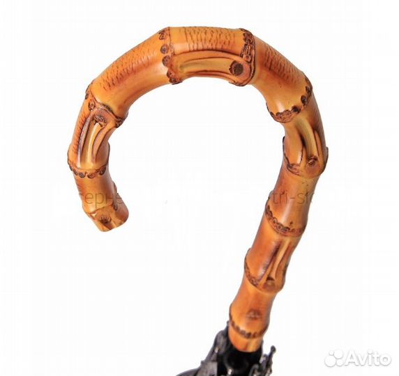 Зонт трость Три Слона 1353 10спиц бамбук т/хаки