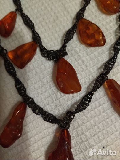 Колье из янтаря винтажное 