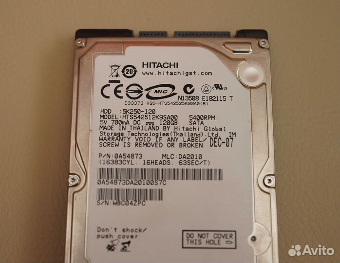 Жесткий диск для ноутбука 2.5 hitachi 120Gb