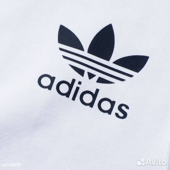 Худи adidas кенгуру белый свободный молодежный 50(L)