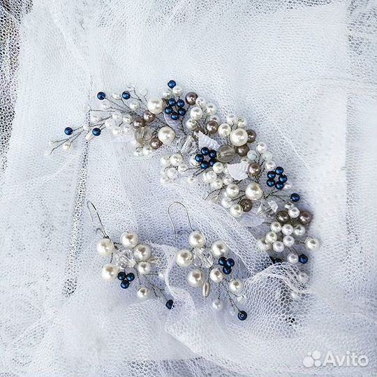 Веточка в прическу,украшения ручной работы