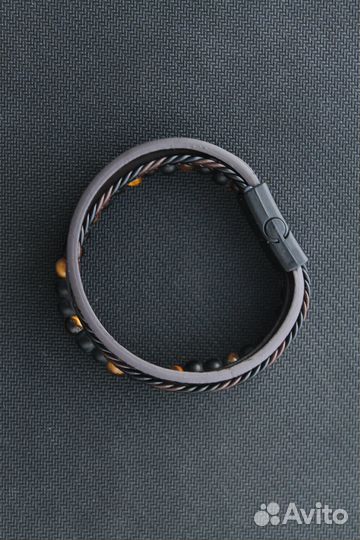 Браслет с бусинами тигровый глаз 20см с доставкой