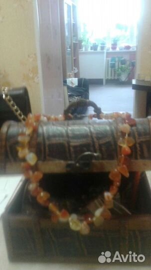 Бусы из натурального камня сердолик