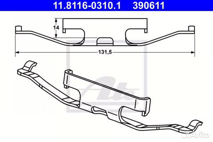 Пружина тормозного суппорта VW multivan V 1.9 TDI/2.0/2.5 TDI/2.5 TDI 4motion/3.2 V6/3.2 V6 4motion