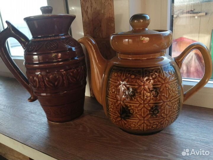 Глиняная посуда, стеклянные тарелки