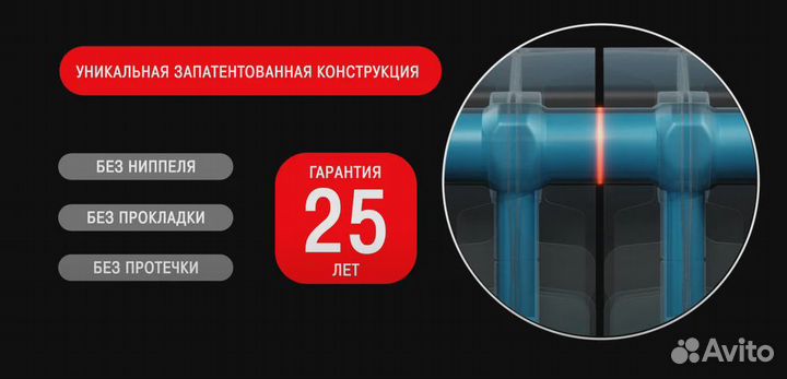 Радиатор биметаллический Rifar Monolit 300 8 секц