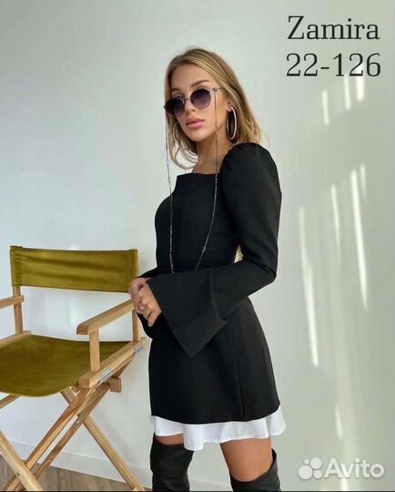 Платье черно белое 42 р
