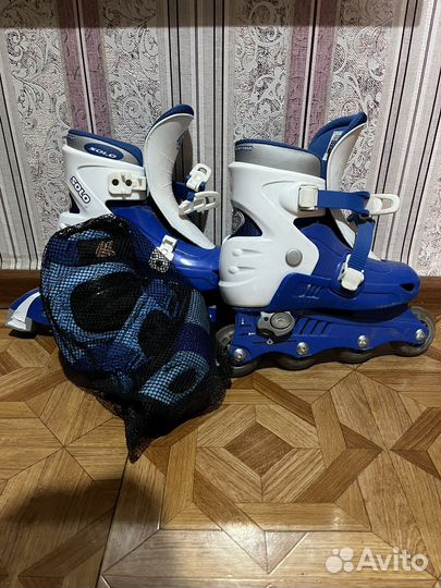Роликовые коньки детские с защитой