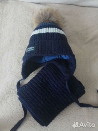 Комплект зимний шапка и снуд
