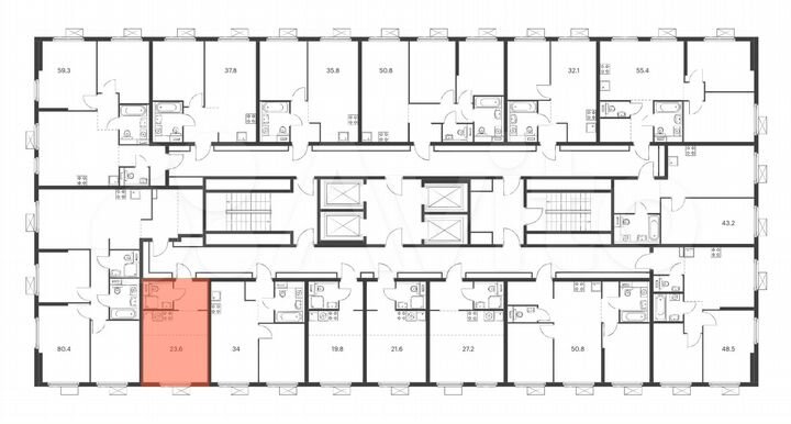 Квартира-студия, 23,5 м², 23/33 эт.