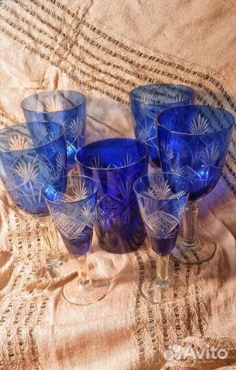 Фужеры, цветное стекло СССР