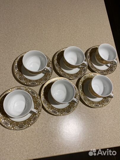 Чайный сервиз 6 пар (6 чашек с блюдцами)