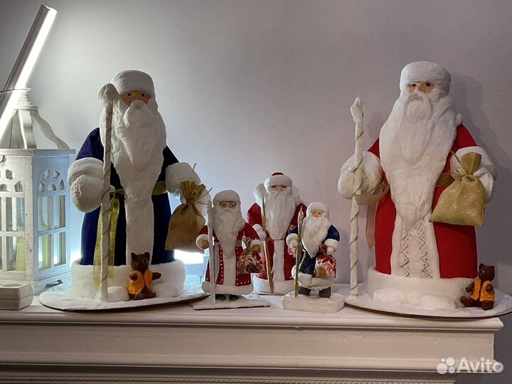 Большой Дед Мороз из ваты под ёлку, 49см