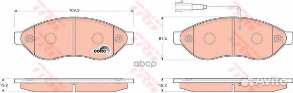 Колодки передние fiat ducato, citroen jumper
