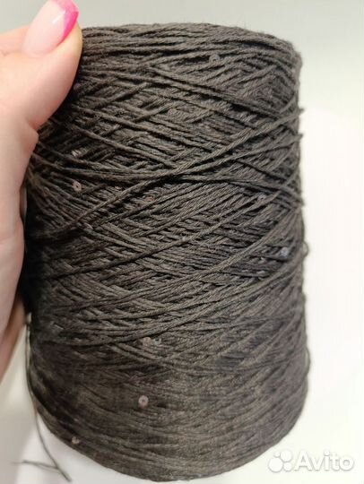 Пряжа для вязания хлопок пайетки
