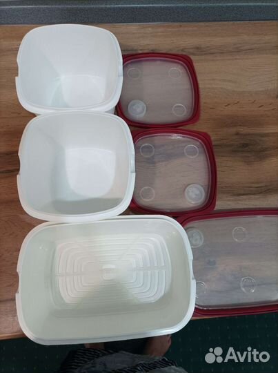Набор Икея 3 ёмкости под крупы с резин. крышками