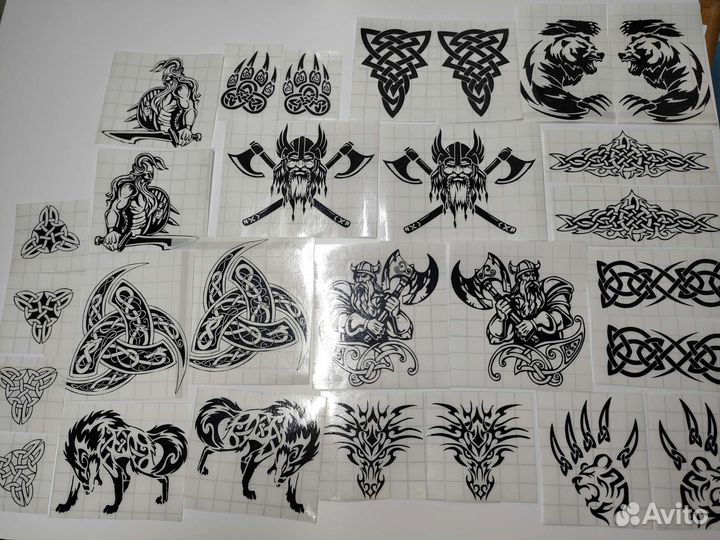 Наклейки для травления на топорах славянские