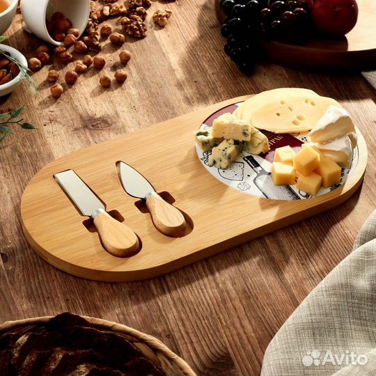 Набор для подачи сыра 'Еда без вина', 18 х 36 см