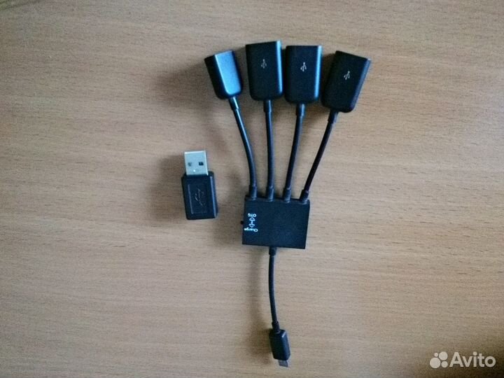 Пepeходник с micrо USB нa Usb 2.0 на 4 пopта чeрно