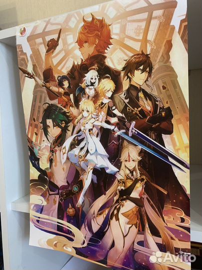 Большые плакаты геншин импакт и аниме