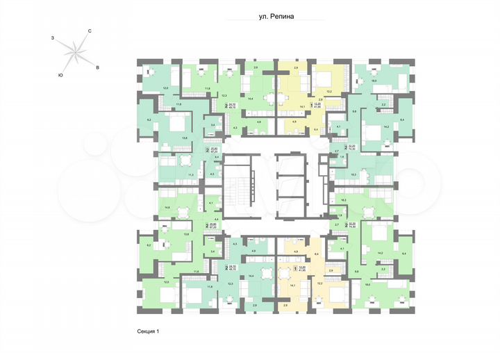 2-к. квартира, 73,5 м², 6/31 эт.