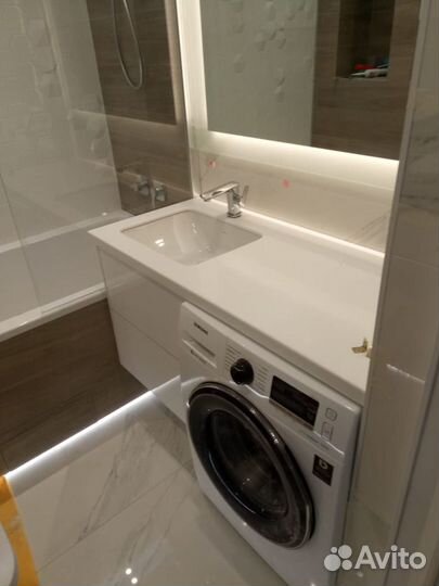 Столешница в ванную из акрилового камня