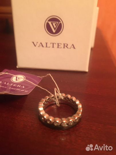 Кольцо керамика, серебро, фианиты