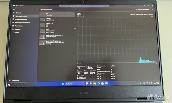 Игровой hp omen i9-13900HX RTX 4060 140W 2.5K 240H