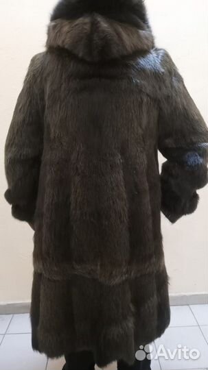 Шуба мягкая идеальная нутрия капюшон 50-52