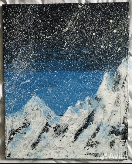 Картина горные вершины интерьерная 50х40х1,5 см