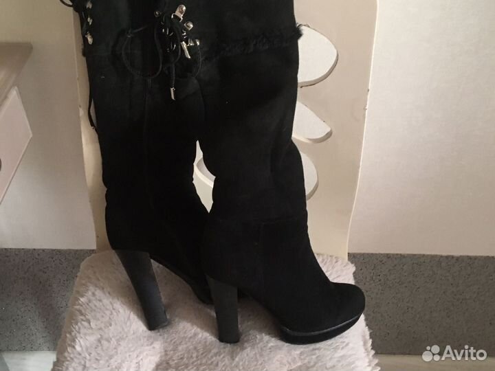 Зимние женские сапоги 38 натуральная замша